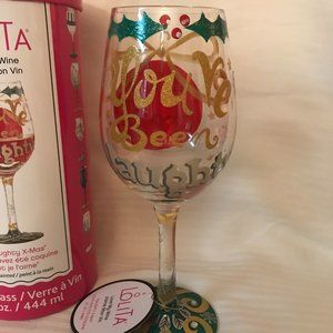 NEW IN BOX! LOLITA NAUGHTY XMAS WINE GLASS 15 OZ